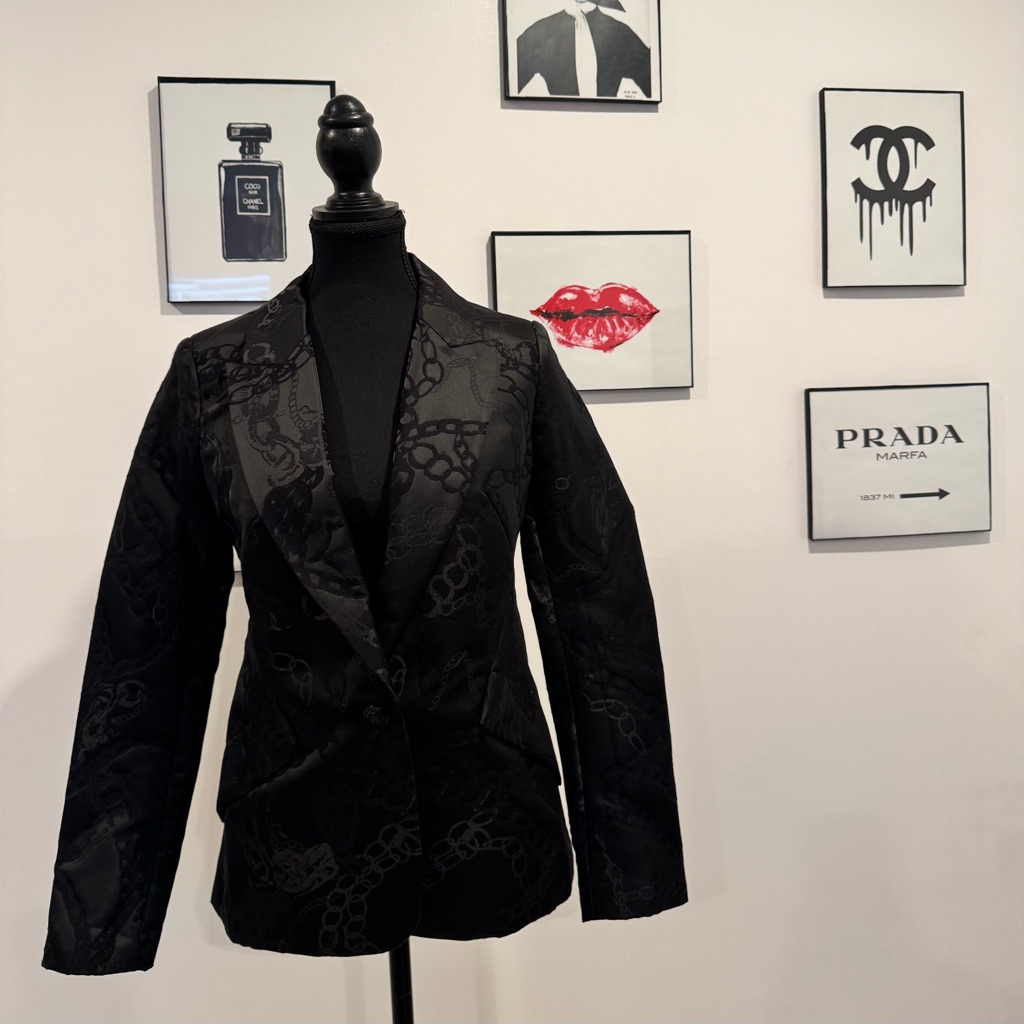 L'agence Black Grunge Chain Chamberlain Blazer. Size 2